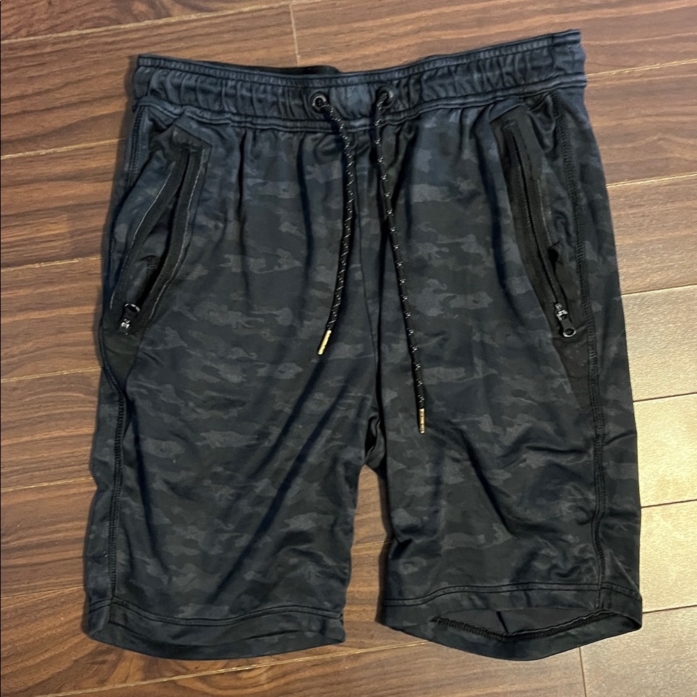 American Eagle Outfitters Black Camouflage Athletic Shorts